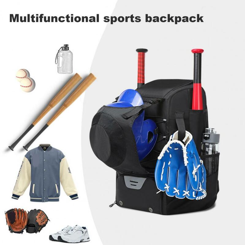 Bolsa de béisbol de tela Oxford con diseño de cremallera duradera, mochila de béisbol con compartimento para zapatos, bolsa de bate de béisbol impermeable para deportes