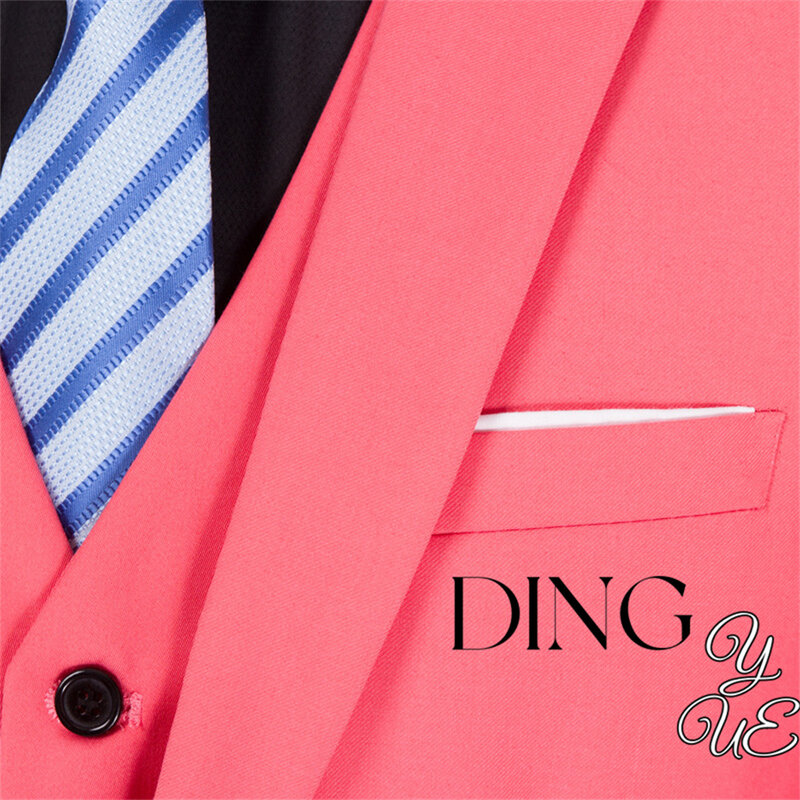 Klasyczny męski garnitur 3-częściowy modny smukły Slim Fit, blezer kamizelka zestaw spodni formalne formalne na wesele smokingi dla mężczyzn odzież codzienna