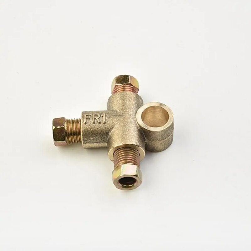 3 Way Brake Line T-Shap Tee Hose Connector Adapter With 3 Male Nuts M10 3/16" Pipe Car Brake Hoses Accessories