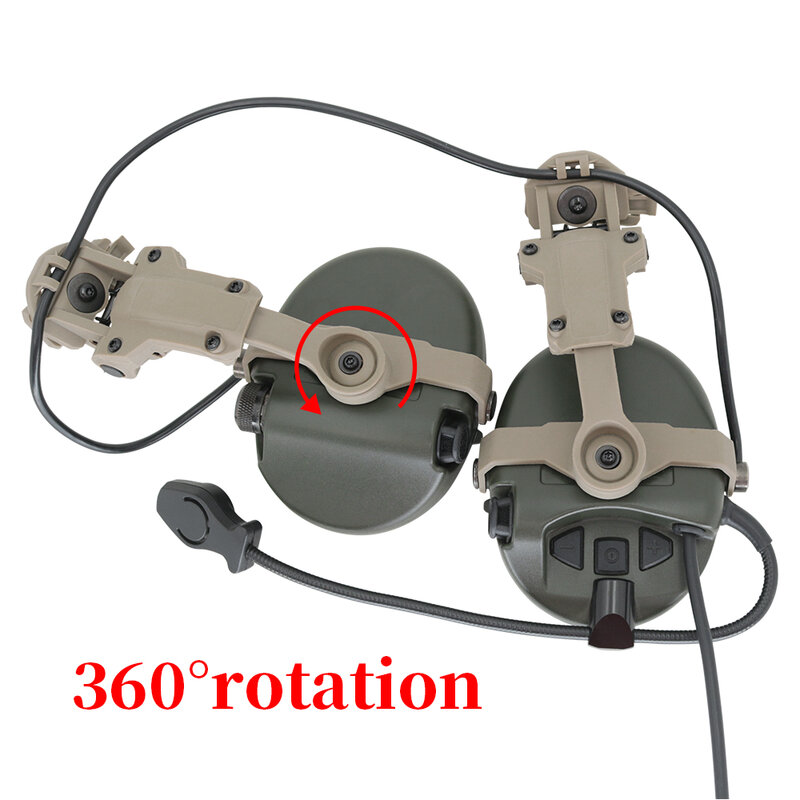 전술 헬멧 ARC 레일 어댑터 전자 청력 보호 헤드셋, SORDIN 브래킷, MSA SORDIN 헤드폰, 소음 방지 슈팅