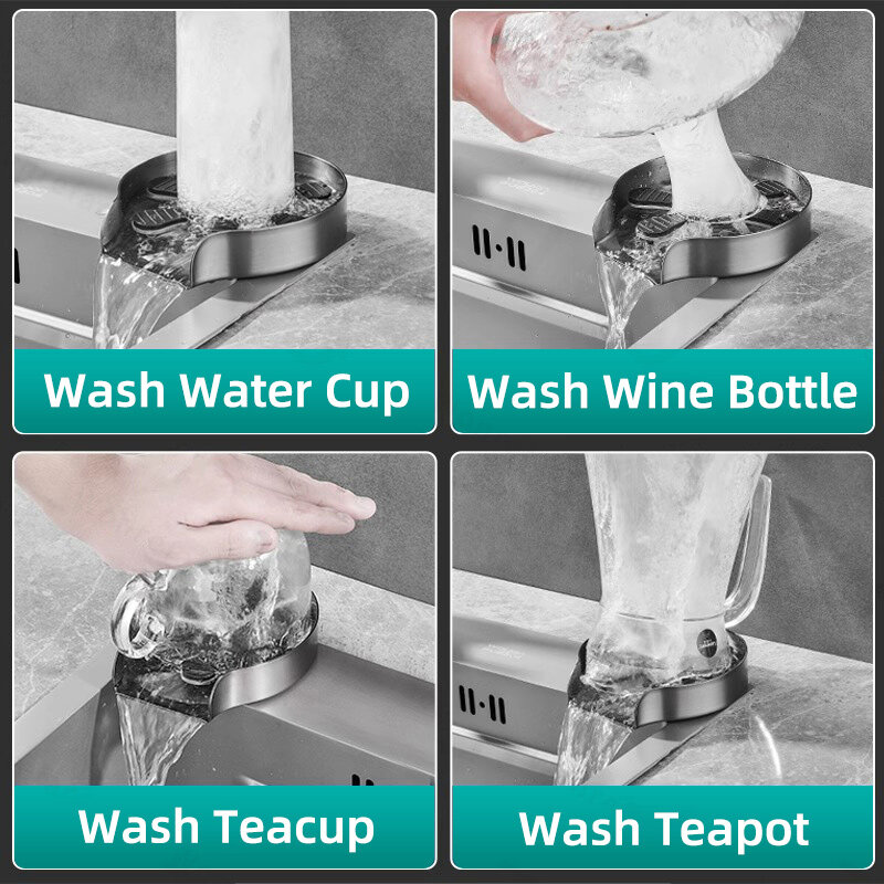 Tazza da cucina flusher in acciaio inox idropulitrice automatica ad alta pressione accessori per lavello da cucina accessori per tazze di pulizia Kitc