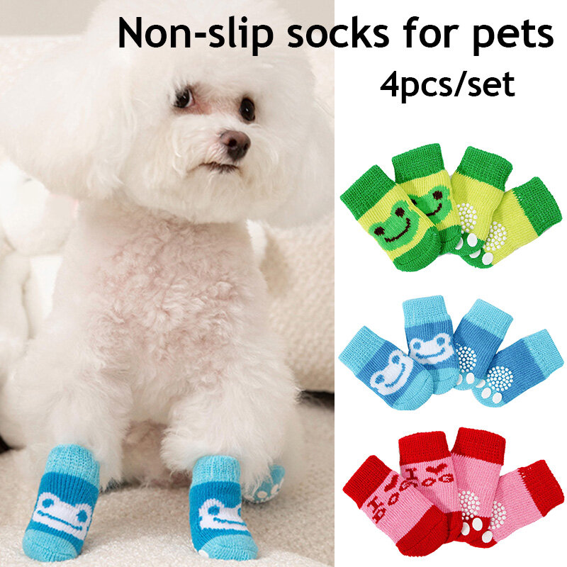 Calcetines de seguridad transpirables con estampado para mascotas, bonitos calcetines para cachorros, zapatos para cachorros, Protector de pata, suministros para Chihuahua