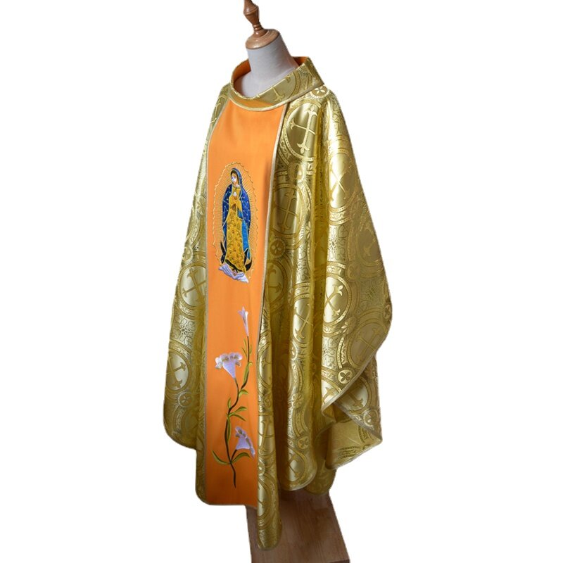 Costume de prêtre romain gothique Chasuble, vêtements de clergé, robe de Notre-Dame d'Iissa Upe, vêtement d'église catholique de la Vierge Marie