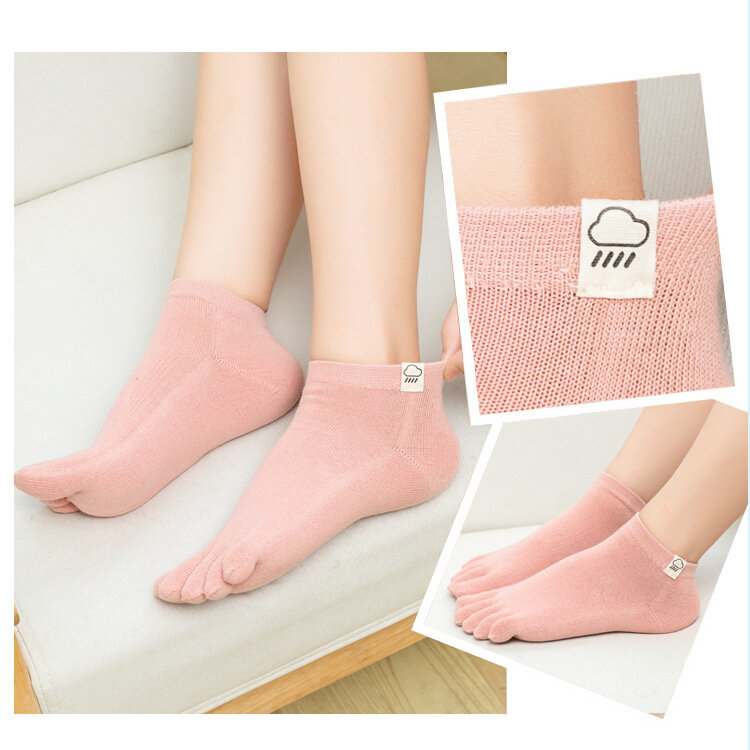 Socks For Women Five Finger Socks Female Sock Solid Color 5 Toe Sock Slippers Girls Lady Harajuku Sweat-absorbing Cotton Socks