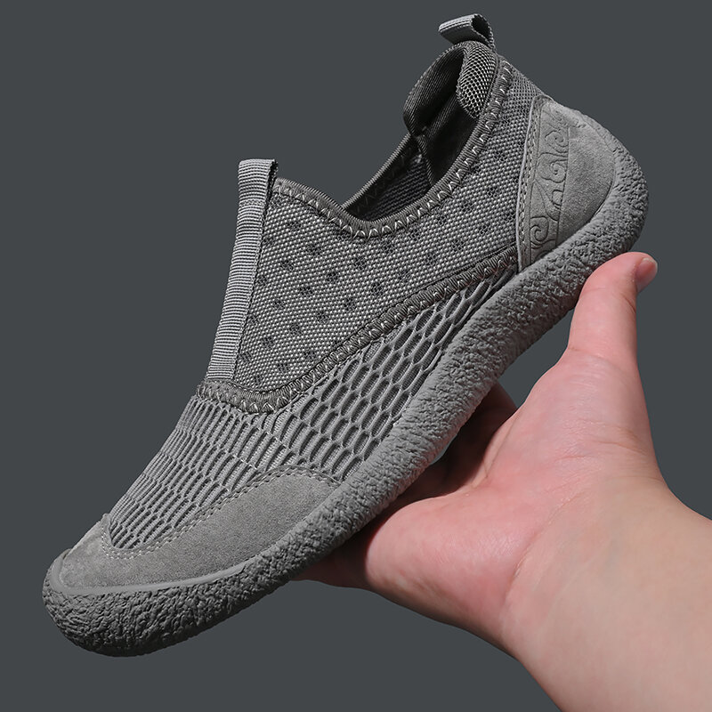 Summer Mesh Shoes Men Sneakers Plus Size Lightweight Breathable Walking Footwear New Slip-On Comfortable Casual Men's Shoes