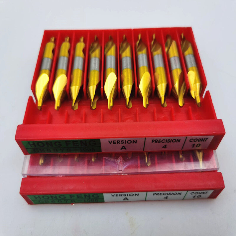Type A center drill 0.5-10mm W6542 HSS titanium plated, used for metal processing chamfering positioning CNC lathe drill bits