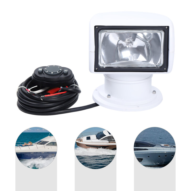 Projecteur LED pour Bateau Marin, Télécommande, Sauna, 100 W, Yacht, Garde côtière, Bateau de Pêche, Pivotant à 360 °, 2500LM