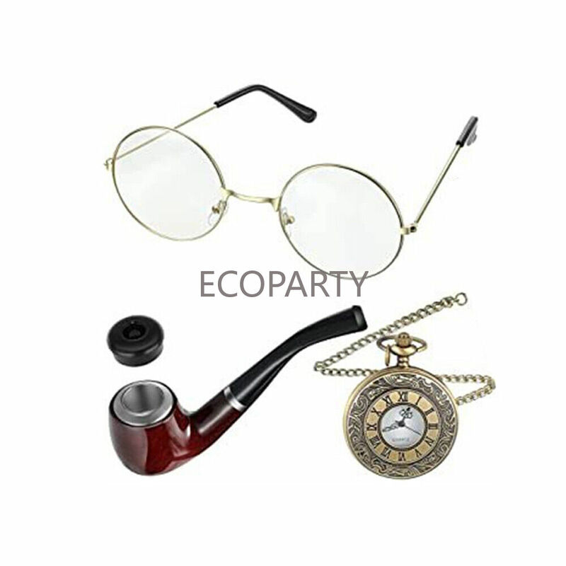 7pcs Old Man Costume Grandpa Adult Child Kids Boys Kit 100 Days School Book Week party costume fancy dress for kids ecoparty