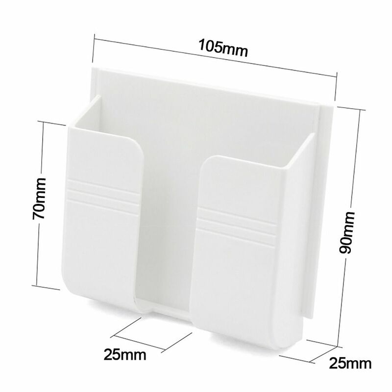 Self-Adhesive Mobile Phone Holder Wall Mount Punch-Free Mounted Phone Charging Stand Remote Control Storage Box Bathroom