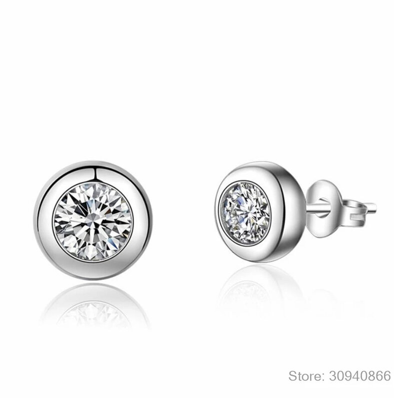 Orecchini a bottone Moissanite donna uomo 0.3-1 carato orecchini a bottone con diamanti rotondi in argento Sterling orecchini Moissanite