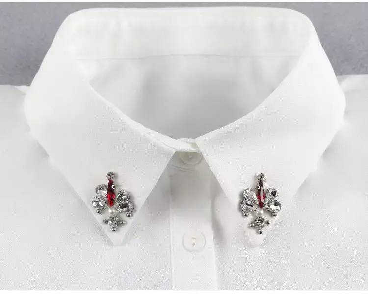 Белый воротник с лацканами для женщин Винтажный съемный воротник рубашка накладной воротник лацкан блузка Топ женские аксессуары для одежды