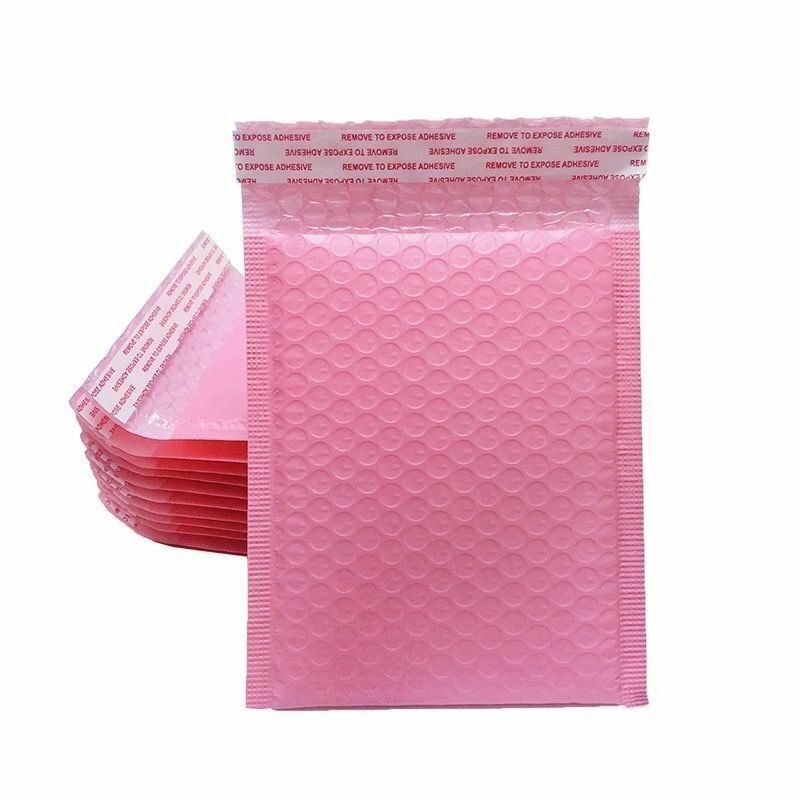Bolsa de mensajería de espuma de sobre rosa, bolsa impermeable a prueba de golpes, bolsa de mensajería de logística, bolsa de burbujas de engrosamiento compuesto, bolsa de embalaje de regalo, 50
