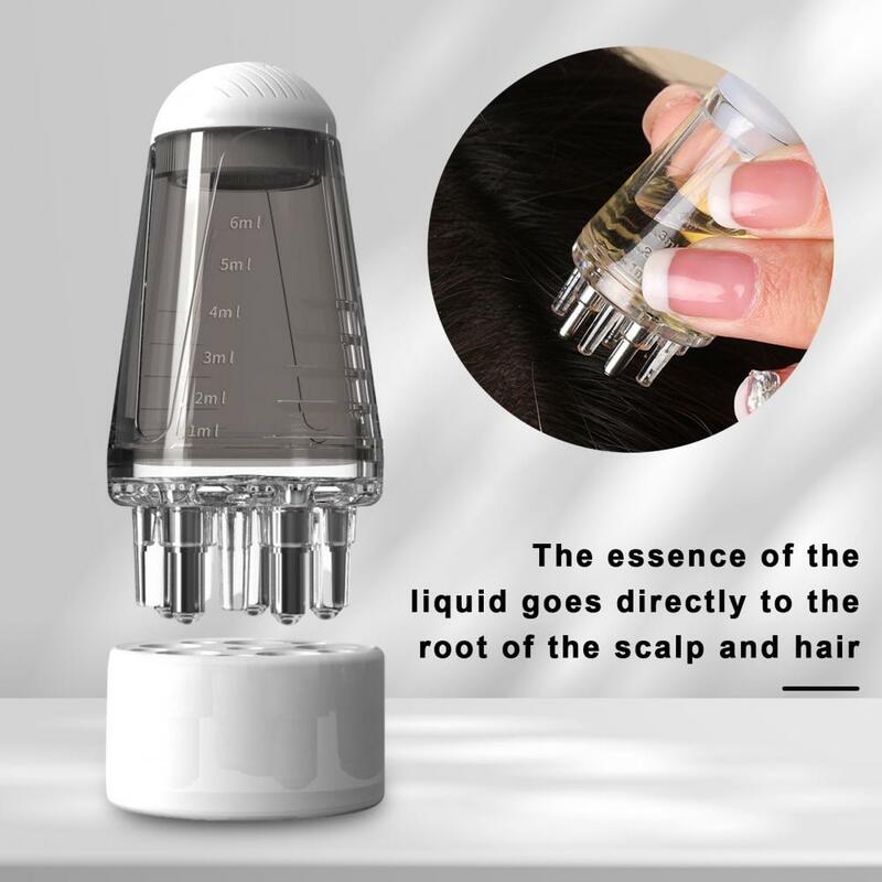 Aplicador de aceite esencial para el crecimiento del cabello, peine con cepillo masajeador del cuero cabelludo, lavable, portátil, saludable