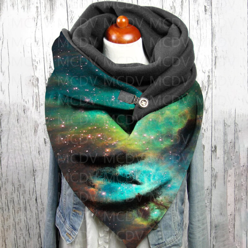 Повседневный шарф и шаль Galaxy с 3D принтом для женщин, теплый и удобный 01