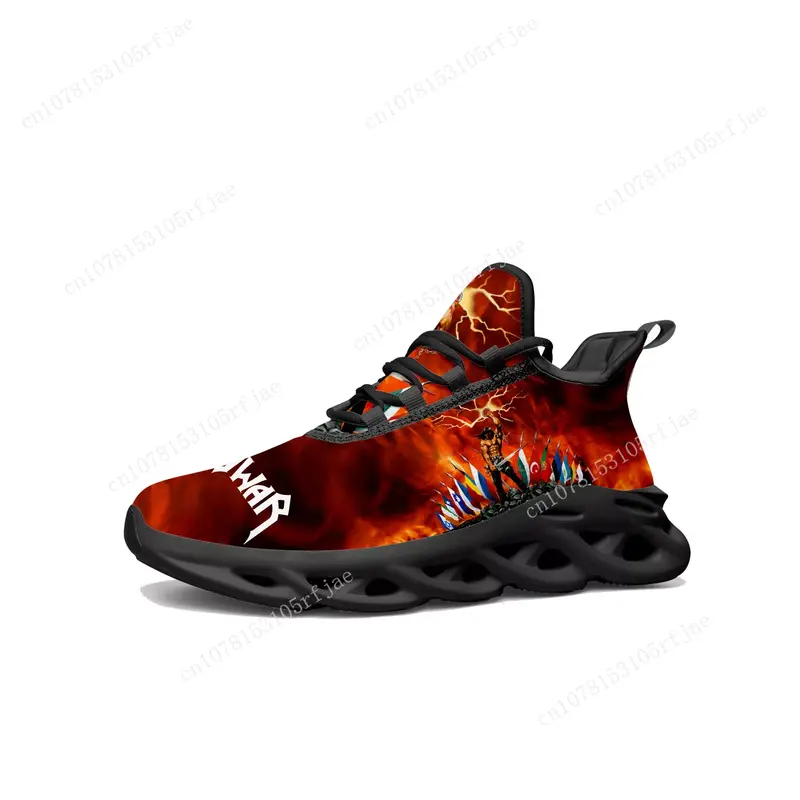 Manowar Band Flats Sneakers Mens Womens Sports Running Shoes High Quality Sneaker Lace Up Mesh Footwear Tailor-made Shoe Black