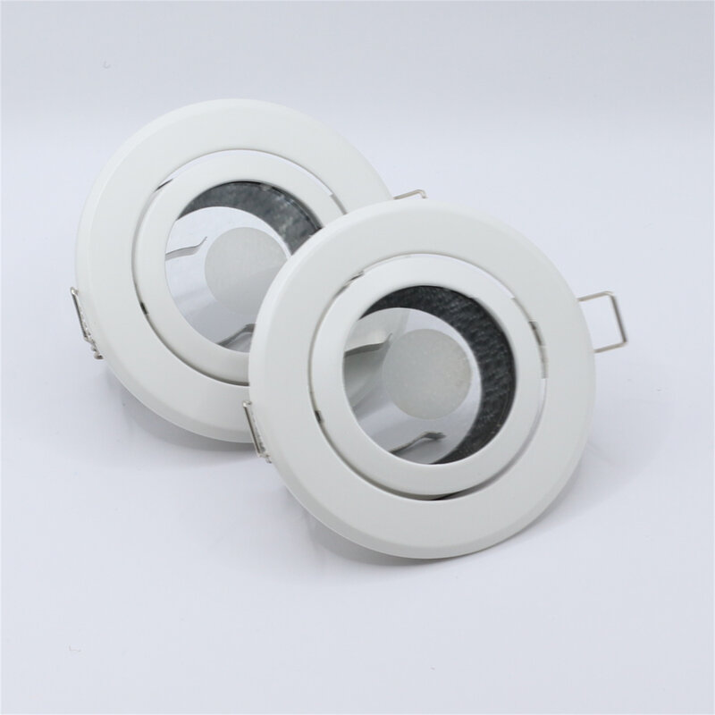 Frame Cut-Out 85mm Adjustable Round Waterproof Recessed Ceiling GU10 MR16 Lamp Holder Degree Rotation