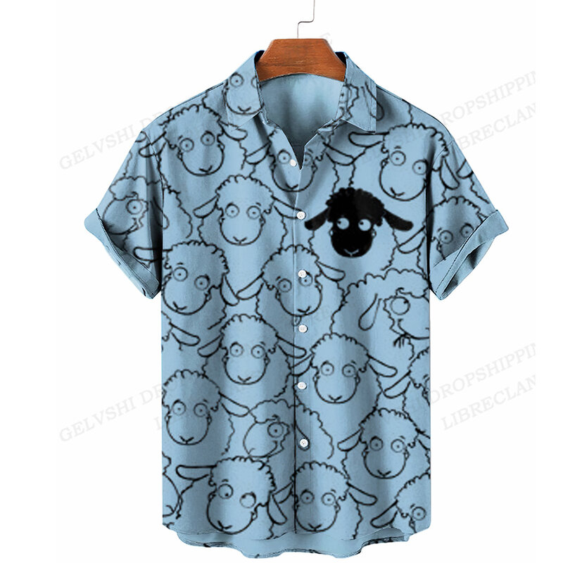 Гавайские рубашки с 3D-принтом для мужчин и женщин, модная пляжная блузка, одежда с животным, котом, лето