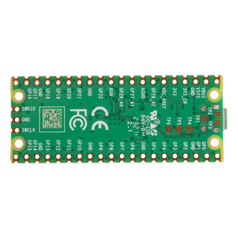 Raspberry Pi Pico Board, RP2040, Dual Core, 264KB, braço, microcomputador de baixa potência, Cortex-M0, processador, suporta Python, oficial