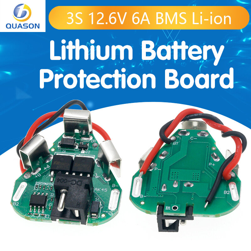 Papan pelindung baterai Lithium 3S 12.6V 6A BMS Li-ion 18650 papan pelindung Bank daya Balancer baterai papan Equalizer untuk bor listrik