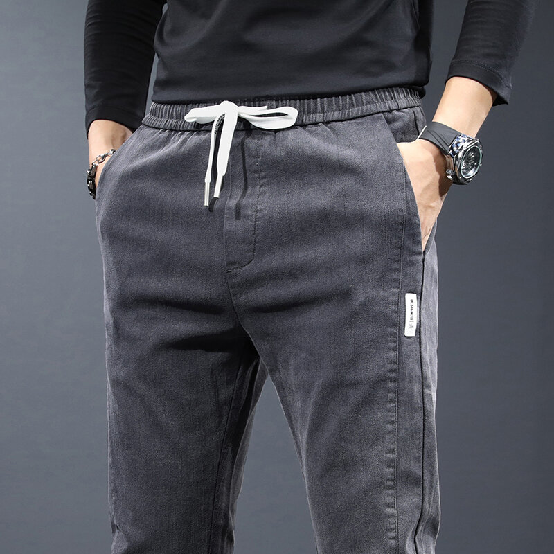 Spodnie męskie luźne sportowe wiosenne lato cienkie spodnie Slim-fit casualowe w stylu Streetwear spodnie Cargo męskie