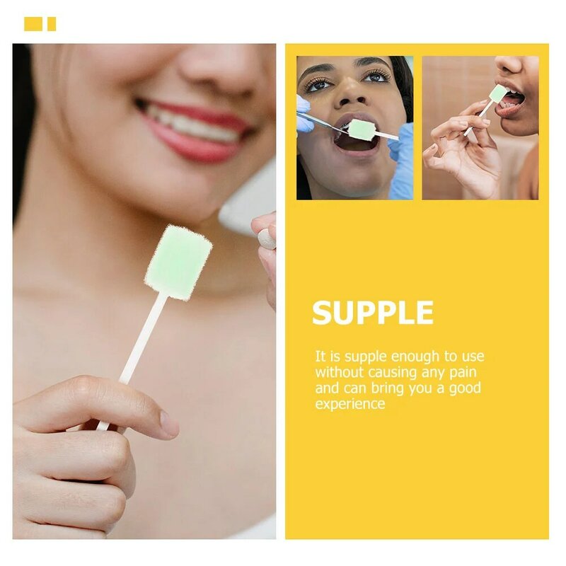 100Pcs Mouth Care Swabs Multi-use Oral Swabs Sponge Oral Cleaning Sponge Swabs