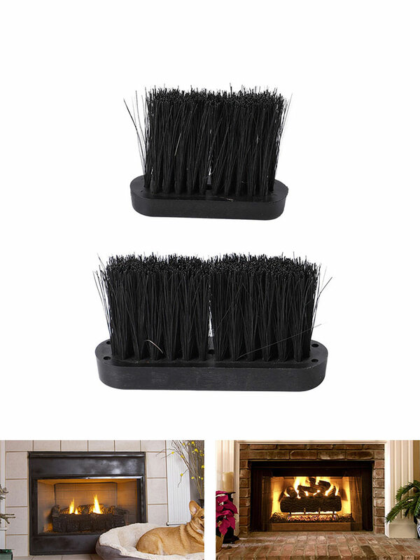 1Pc Fireplace Brush 9.7x3x8.5cm/11.2x3x9.5cm Replacement Broom Plastic Handle Fireplace Tools Spare Hearth Brush Head Refill