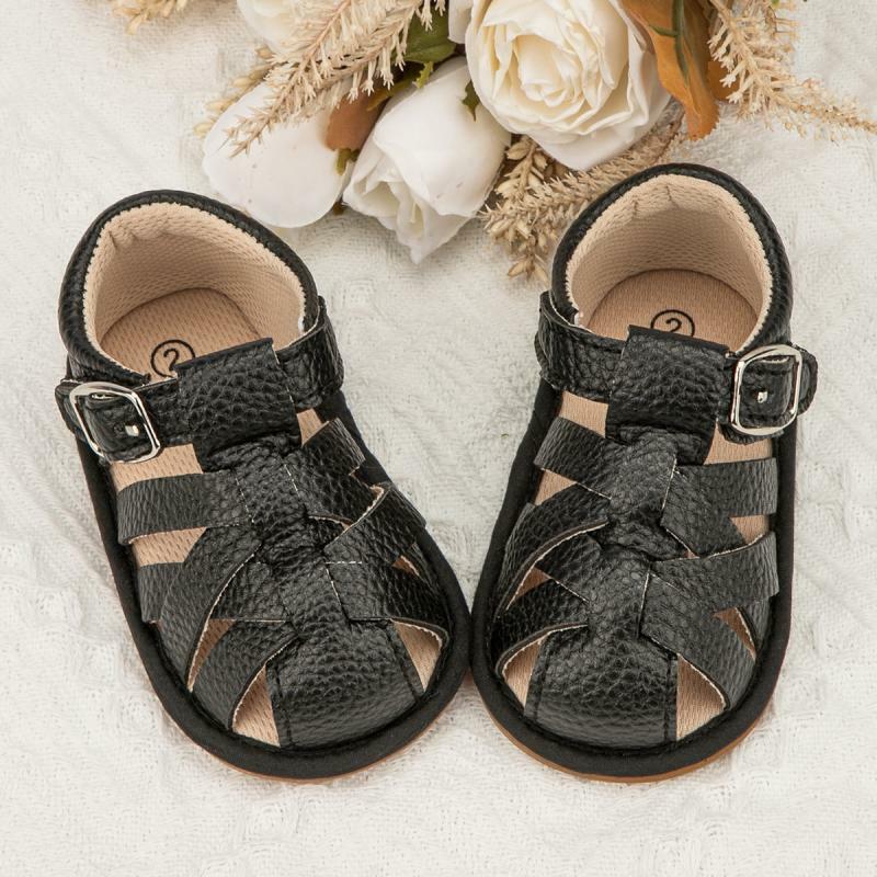 KIDSUN-sandalias de verano para bebé, zapatos antideslizantes para suela de goma blanda, primeros pasos, cuna, recién nacido