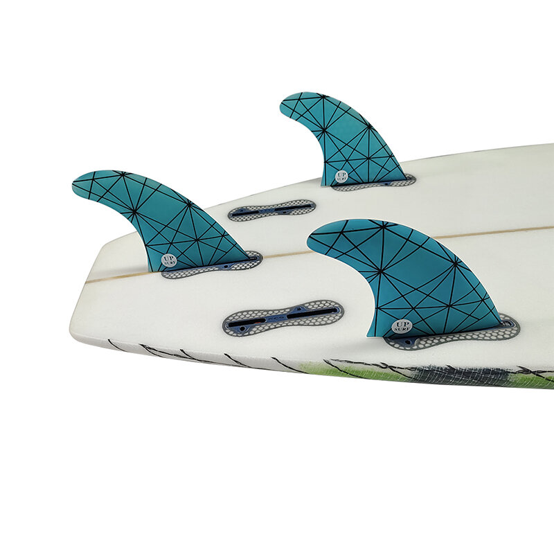 UPSURF FCS 2  M Size Surfboard Fin Honeycomb Tri-Fin Set Surfing Accessories Red/Blue/Yellow/Black Water Sport