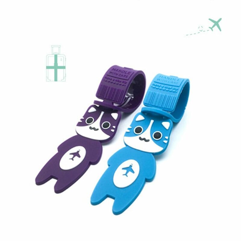 Etiqueta de equipaje de viaje de dibujos animados, etiqueta de bolso de gato, tarjeta de embarque, etiqueta de embarque, avión, accesorios de viaje para niños