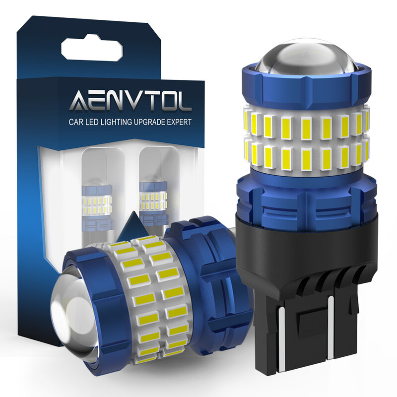 AENVTOL-LED Lâmpadas reversas de backup, luz diurna, freio, luz traseira, lâmpada de sinalização, T20, 7440, W21W, 7443, W21, 5W, 2x Canbus