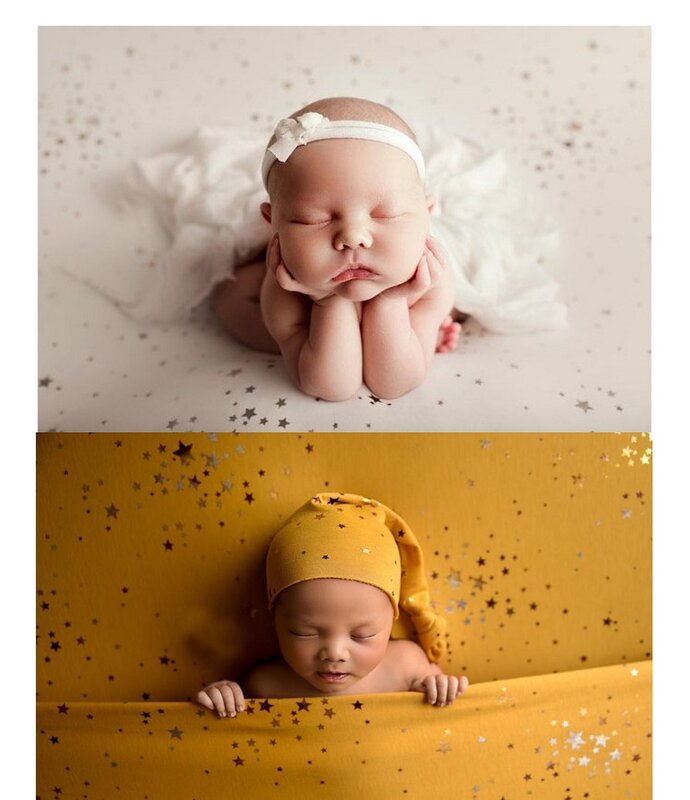 Accesorios de fotografía para recién nacidos, manta de estrella dorada, telas de fondo, accesorios de estudio para Sesión de bebé, 40/150x170cm
