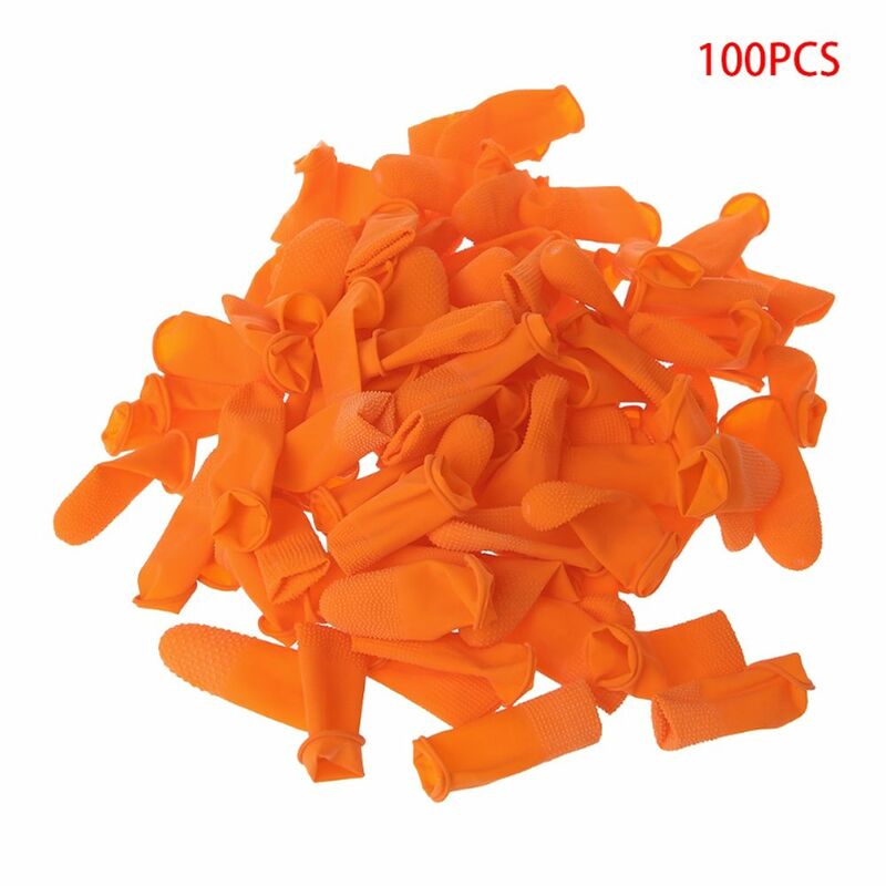 Nail Art Tool Cleaning  Accessories Fingertip Protective Rubber Gloves Protector Gloves Finger Cover Orange Finger Cots