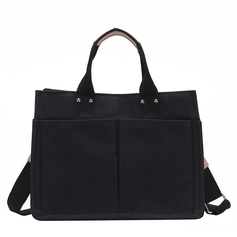 Tote Bag da donna Casual Canvas Shopping di grande capacità borse a tracolla da donna borse a tracolla solide per borsa da donna