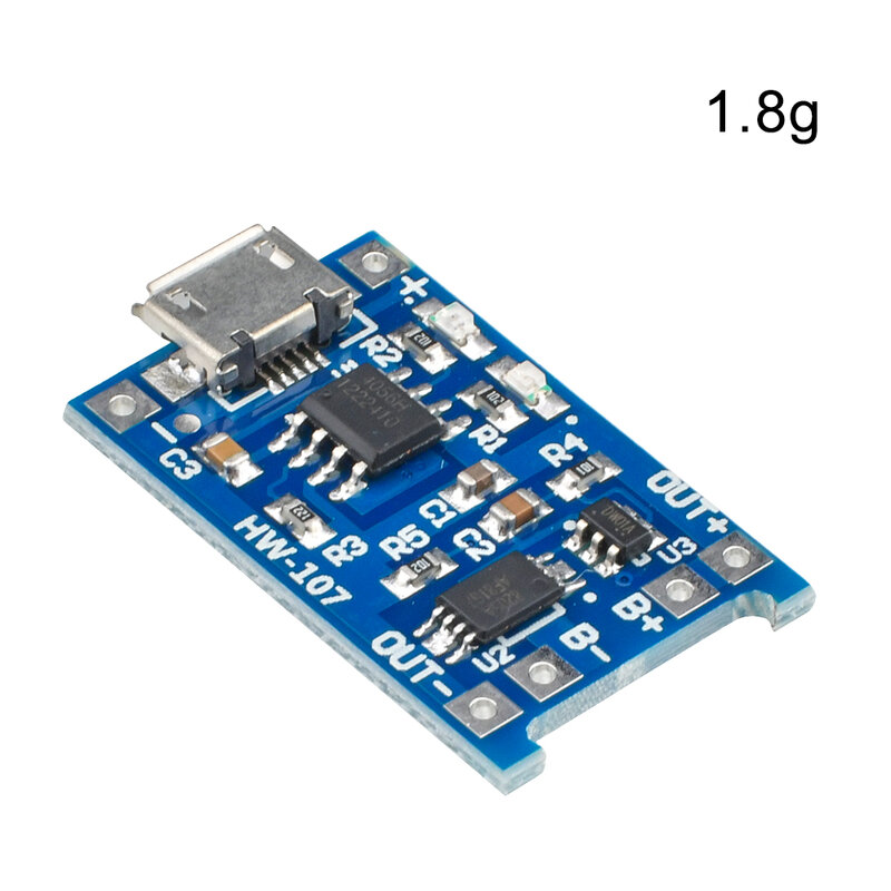 Modul pengisi daya baterai Lithium, 1/5 buah tipe-c/mikro/Mini USB 5V 1A 18650 TP4056 papan pengisian dengan perlindungan fungsi ganda