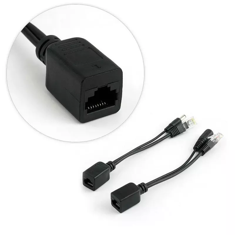 Kabel POE Daya Pasif Lebih dari Kabel Adaptor Ethernet POE Splitter RJ45 Modul Catu Daya Injektor 12-48V untuk IP Camea