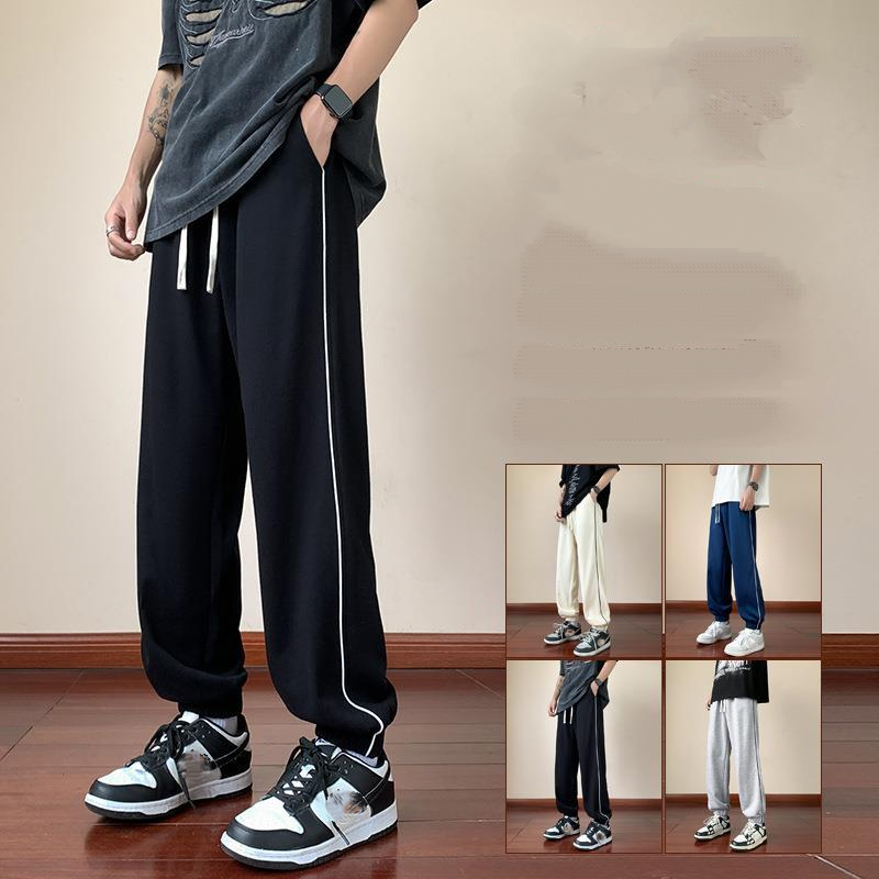 Spring And Summer New Trend Casual Pants Thin Trend Brand Versatile Solid Color Ins Drape Straight Pants Loose Leggings For Men