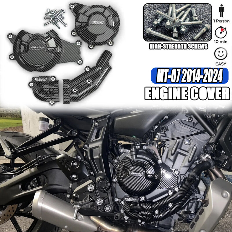 Sarung pelindung mesin sepeda motor, sarung pelindung GB balap untuk Yamaha FZ07 XSR700 MT07 Adventure Tenere 700 2014-2023