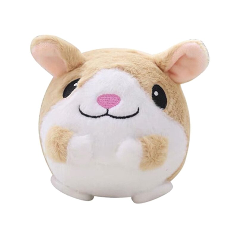 Pet Bouncing Jump Ball Cartoon Pig Dog for Doll Toy USB Electric Plush Beating Sing for Kids