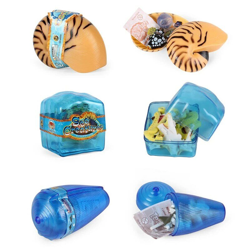 Kreatywny DIY 4D złożyć figurka zwierzątko symulacja Ocean ryby żółwiem morskim ośmiornicy kraba Nautilus Action Figures dzieci zbierać zabawki