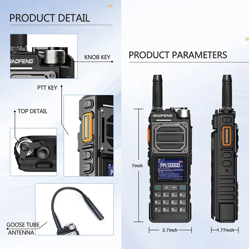 Baofeng-walkie-talkie táctico gt-25 Pro Max, alta potencia, 50km, 136-520MHz, 999ch, Cargador USB C, radios bidireccionales, seis bandas, bf-x5 Pro
