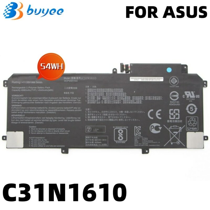 Asus ZenBook U3000C UX330CA UX330UA 시리즈 노트북과 호환되는 노트북 배터리, C31N1610, 11.55V, 54Wh, 4680mAh, 신제품