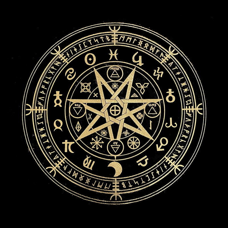 Tovaglie nere tarocchi Clot Card divinazione tovaglia di Halloween oro nero decorazione di moda Alchemical silil altare astrologia