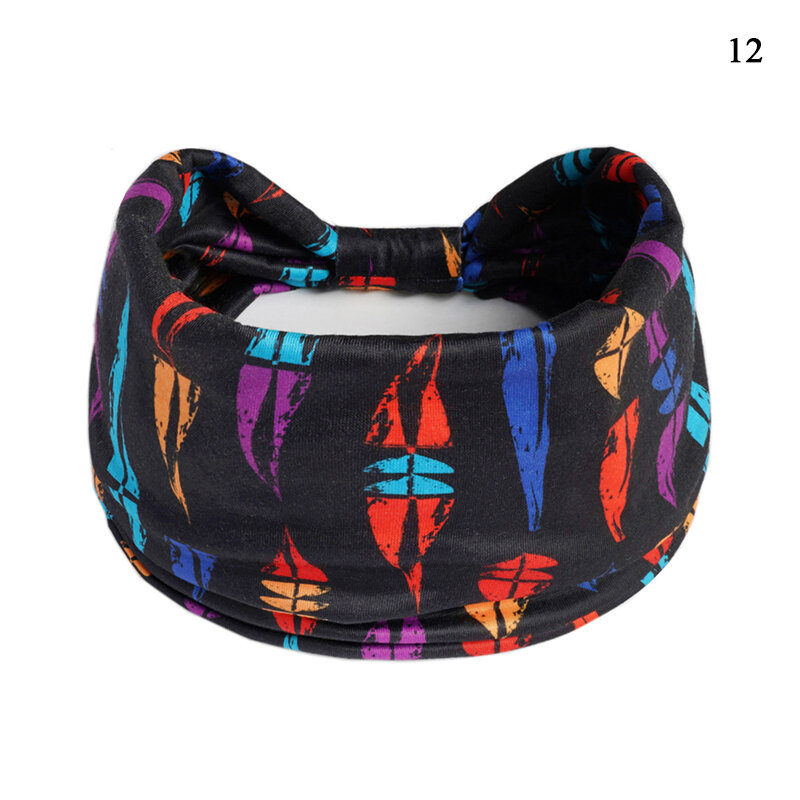 2023 بوهو زهرة طباعة واسعة Headbands Knot عقدة مطاطا عمامة حك للنساء الفتيات القطن لينة باندانا اكسسوارات للشعر