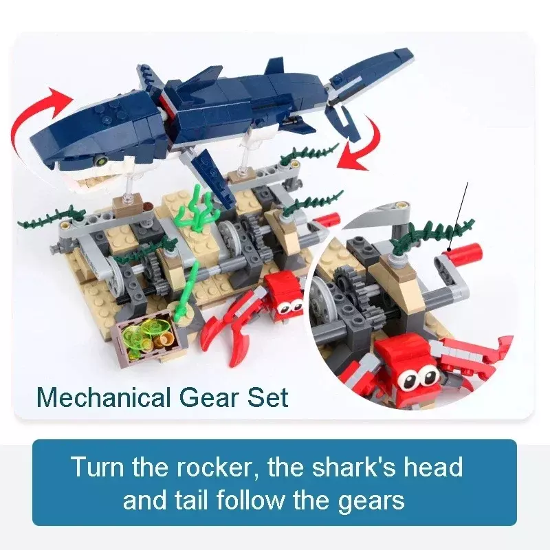 الإبداعية البحرية الحيوان سلسلة اللبنات ، الحبار Crab DIY بها بنفسك نموذج الطوب اللعب ، هدية للأطفال صبي Kid ، 3in1 ، 31088 قطعة