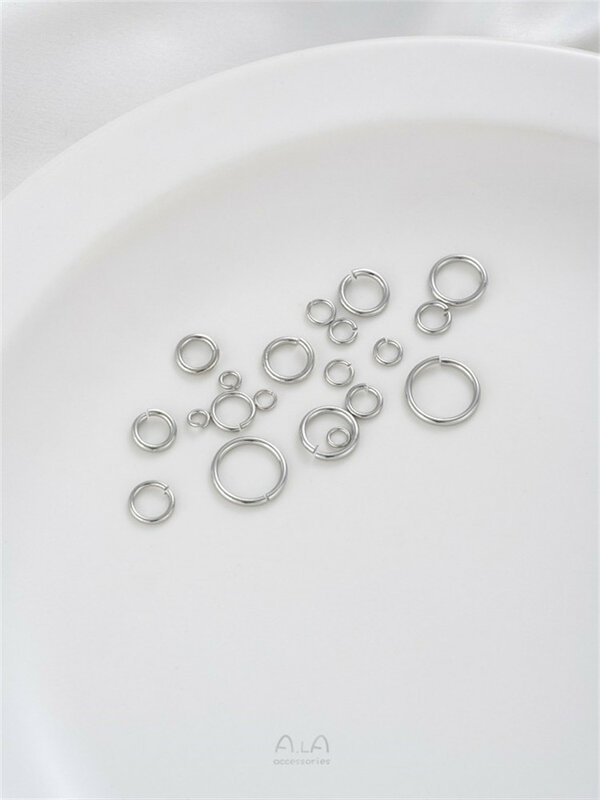 Anillo de conexión de joyería hecha a mano de bucle abierto de platino, anillo redondo, pulsera DIY, pendientes, accesorios de Material básico, K022