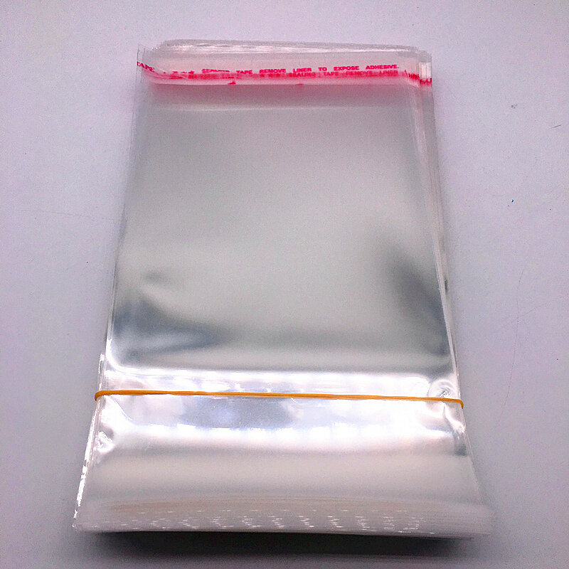 Bolsa de polietileno resellable transparente, con sello Opp bolsas de plástico autoadhesivo para fabricación de joyas, 100 piezas, 5x7,6x9,7x11,8x13,9x18cm