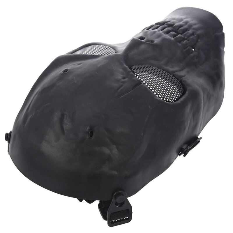 3X Airsoft Mask Skull Full Protective Mask - Black