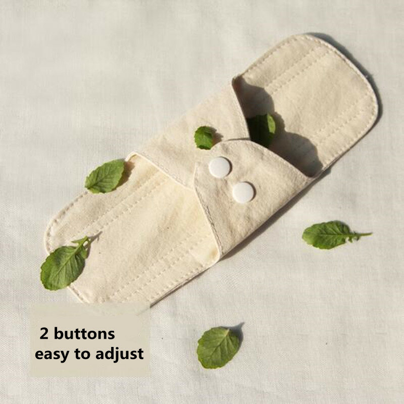 Compresas menstruales transpirables reutilizables para mujer, toallas higiénicas de algodón, lavables, 18,5 cm, 2 uds.