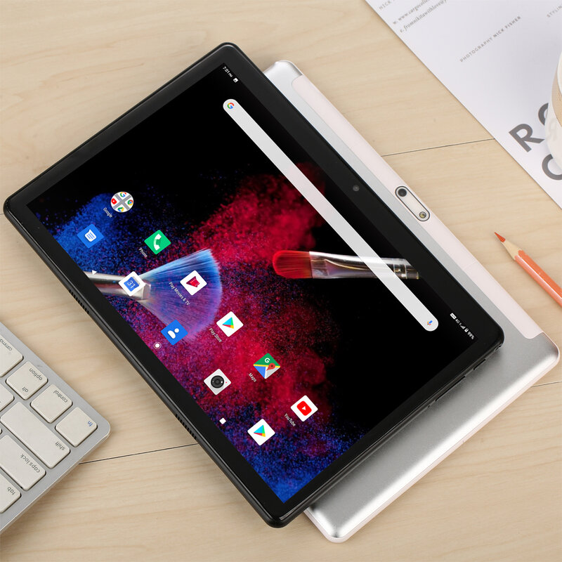 Tablet Pc 10.1 inci, Google Play WiFi Bluetooth Tablet Android tipe-c Octa Core SIM ganda jaringan 3G panggilan telepon