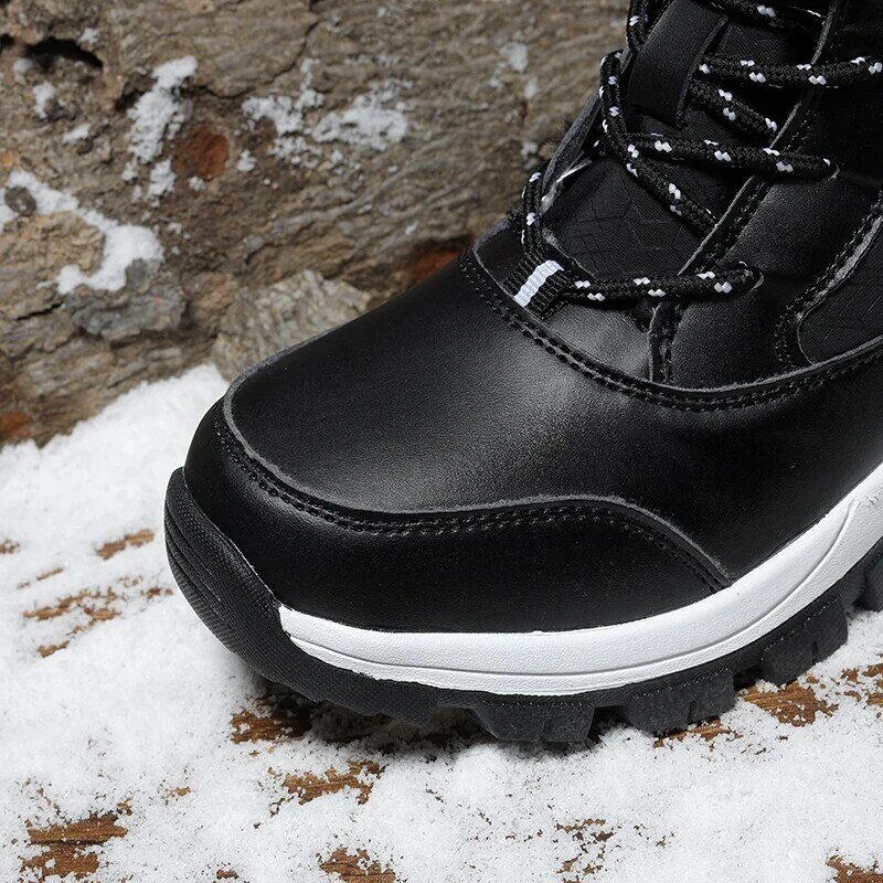 Sepatu Musim Dingin Hangat Sepatu Jalan Luar Ruangan Wanita Sepatu Bot Kasual Bersirkulasi Nyaman Tabung Tinggi Plus Botas Antiselip Beludru